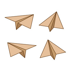 Fototapeta na wymiar Paper plane set isolated vector illustration.