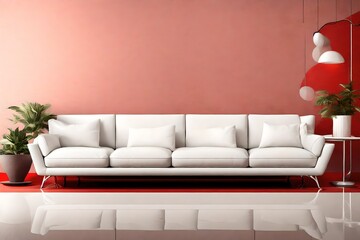 white sofa in a living room, modren living room