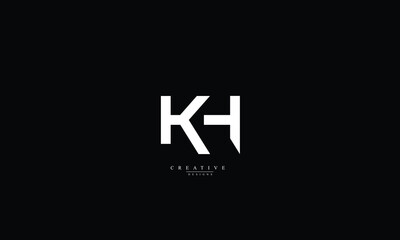 Alphabet letters Initials Monogram logo KH HK K H