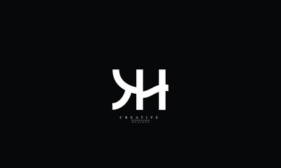 Alphabet letters Initials Monogram logo KH HK K H - obrazy, fototapety, plakaty