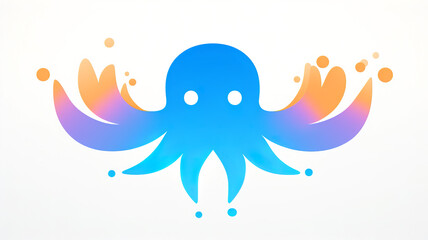 Iconic octopus cartoon character. Cartoon animal characters concept. AI generated.