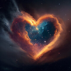 Astral Affection: Nebula Heart Glowing in Superior Image Quality