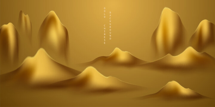 Beautiful Chinese ink landscape image design background Vector illustration