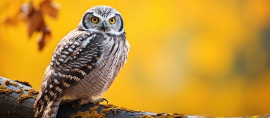 Northern hawk owl in the wild