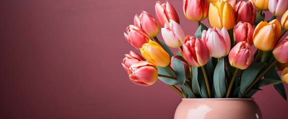 Vase Tulips Greeting Card Womens Day, HD, Background Wallpaper, Desktop Wallpaper