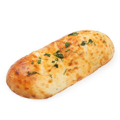 Ciabatta, bread with herbs on a white background, isolated
