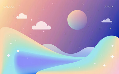 A background with fluid, softly blended pastel gradients creating a dreamy and tranquil atmosphere.