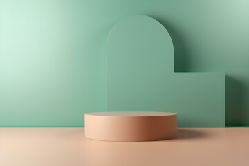 Abstract Background, Mock Up Scene With Podium Geometry Shape for Product Display. 3d Rendering