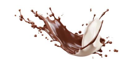  Milk and chocolate splashing isolated on transparent background, PNG File © ND STOCK