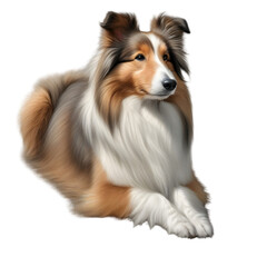 Color pencil sketch of a Shetland Sheepdog. 