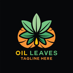 Oil Leaf Nature Logo Vector Design illustration Emblem