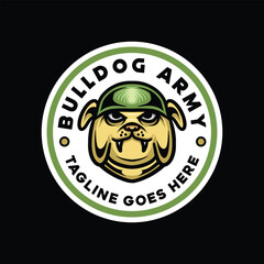 Bulldog Mascot Logo Vector Design illustration Emblem