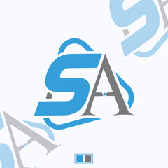 Free vector logo with abstract s & a