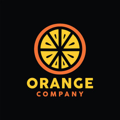 Orange Fruit Logo Vector Design illustration Emblem