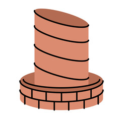 jumrah pillar hand drawn illustration