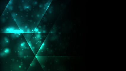 Dark blue glowing bokeh background with neon lines © saicle