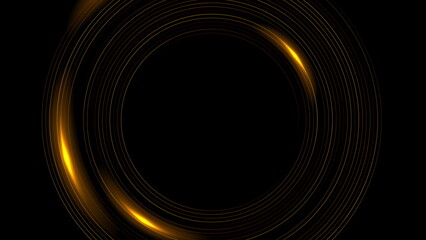 Orange minimal circular lines abstract futuristic technology background