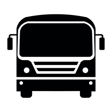 Bus black icon on white background