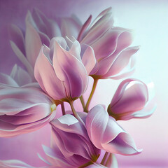 Purple Elegance: Stunning Bouquet of Half-Closed Crocus on Light Background