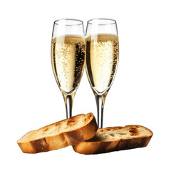 Clinking Glasses - Toast and Celebration. Isolated on a Transparent Background. Cutout PNG.