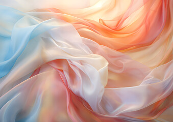 abstract golden background with waves of  flowing fabrics
