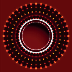 Red led lights circle banner, vector background design. - 693830082
