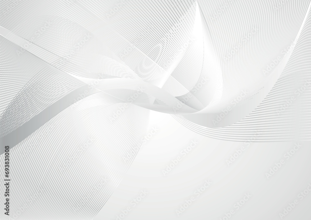 Poster abstract way lines background, white & gray background