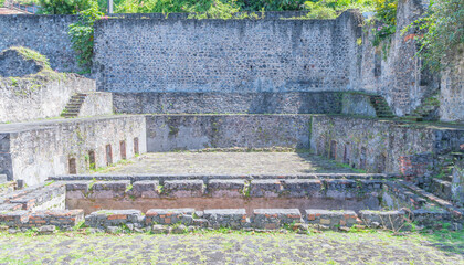 Ruines de la ville de Saint Pierre dans le nord de l'île de La Martinique, Antilles Françaises.