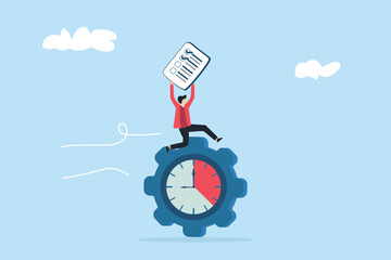 deadline concept, people running on gear time