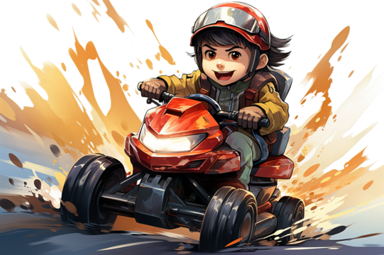 person riding a motorcycle isolated on PNG Background. Generative Ai.