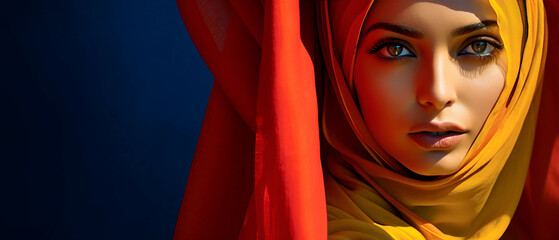 A Vibrant Portrait of a Woman with a Yellow Head Scarf