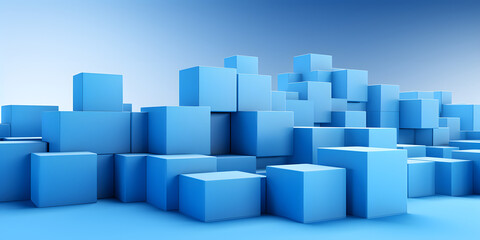 abstract background with many blue blocks