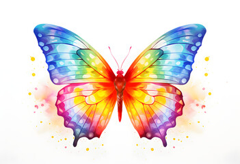 an illustration of colorful butterfly on a white background