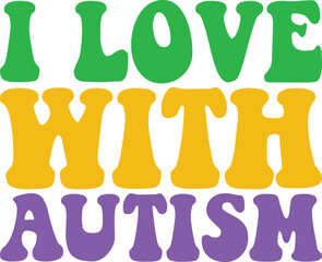 Autism retro svg design and digital download