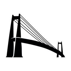 Bridge black icon on white background