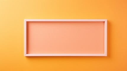 An empty peach frame on a yellow-orange background for the presentation of your product, cosmetics,...