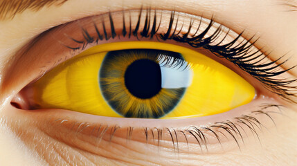 Close-Up of a Striking Blue and Yellow Eye
