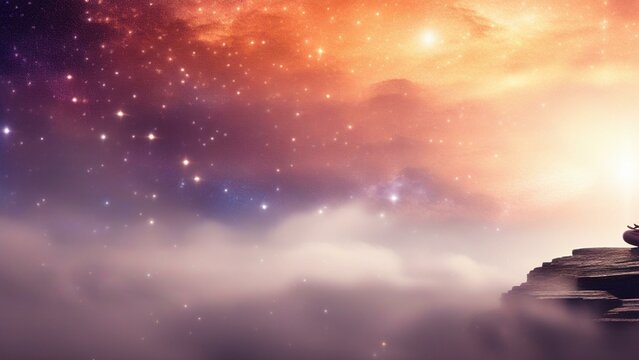 Yoga health and wellness meditation galaxy background