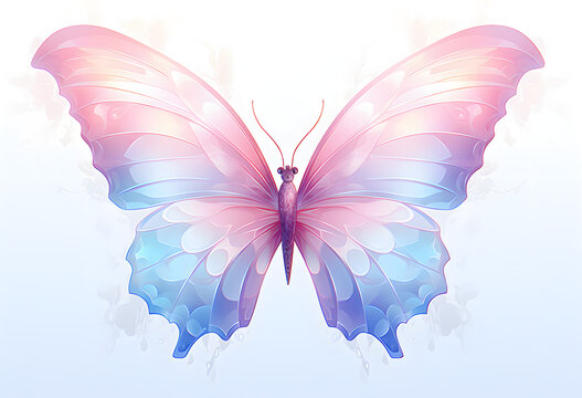 Fototapeta an illustration of colorful butterfly on a white background
