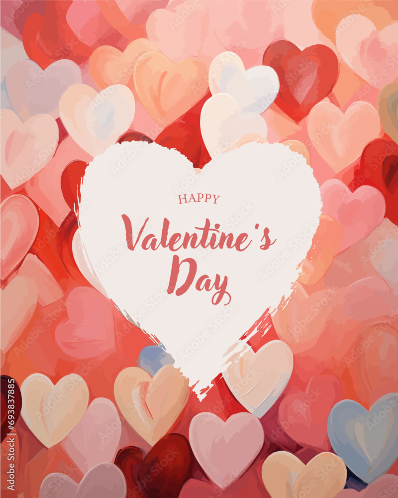 Canvas Prints Valentine's day background with hearts