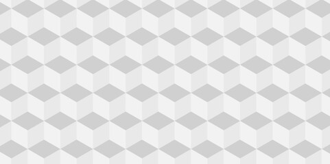 White and gray geometric block cube structure. Seamless geometric pattern grid backdrop triangle abstract background. Abstract cubes geometric tile and mosaic wall or grid backdrop hexagon technology.