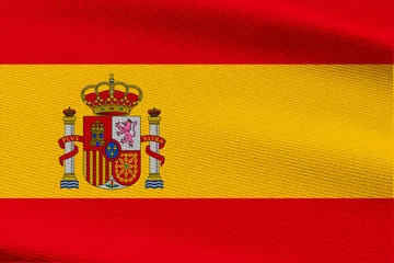 Foto op Canvas Close-up view of Spain National flag. © TonAor
