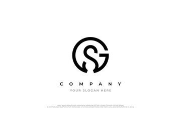 Initial Letter SG Logo or GS Monogram Logo Design