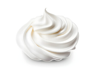 Fototapeta na wymiar a fluffy white milk whipped cream on a white background
