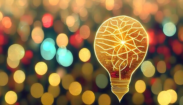 Creative light bulb explodes with splashes of multi-colored paint on a dark background. Creative idea, concept. Think differently. Creation of creative. Generative AI. Brain bulb concept.