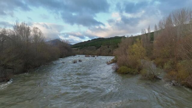 Arakil River Flood, Ollo Valley. Navarre
