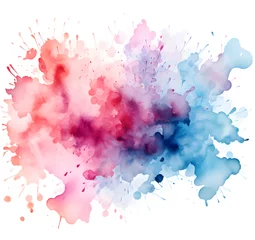 Zelfklevend Fotobehang beautiful colors of paint splash on white background © Lin_Studio