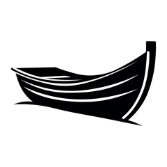 Boat vector black icon on white background