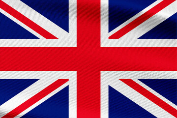 Close-up view of United Kingdom National flag.