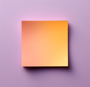 one colorful square post it note on a white background